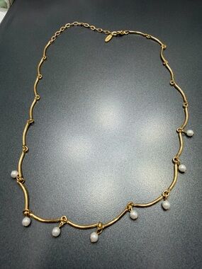 Rachel signed 22kt  Gold Pearl Drop Necklace